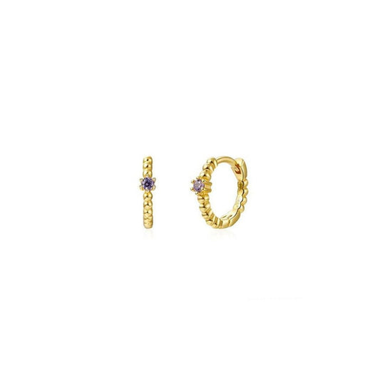 Gold Lilac Hoops 