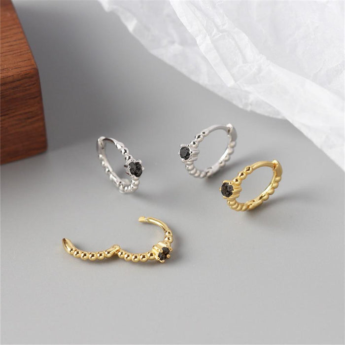 Aros Lis Black Oro