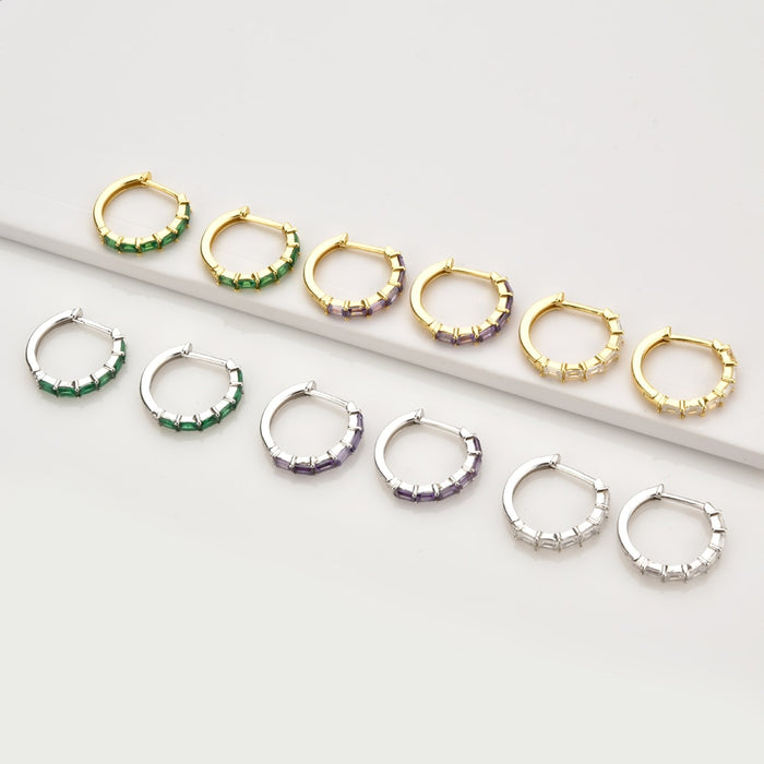 Aros Rin Green Plata