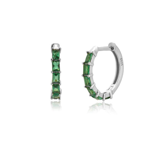 Aros Rin Green Plata