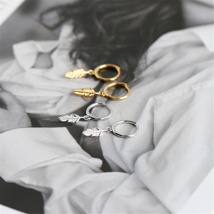 Aros Plumas Plata