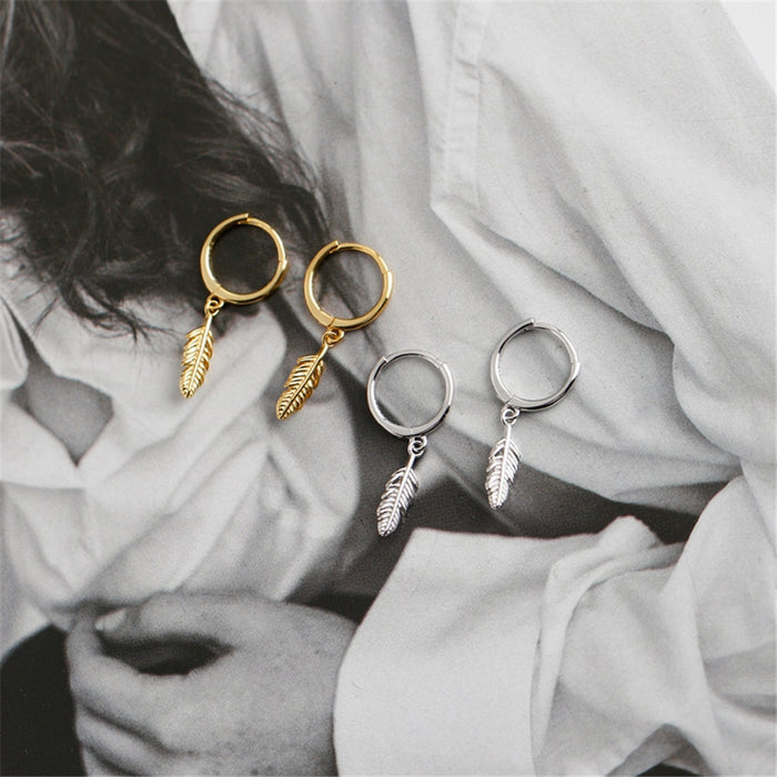 Aros Plumas Plata