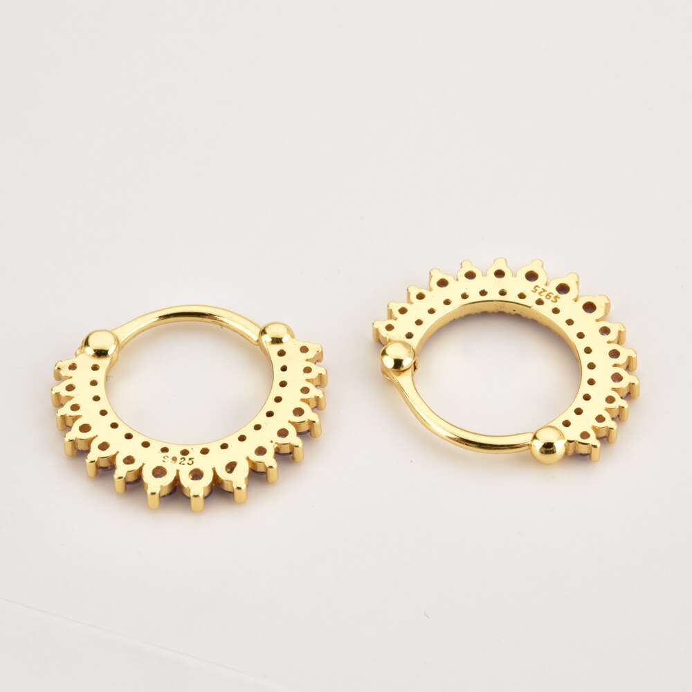 Sun Lilac Gold Hoops 