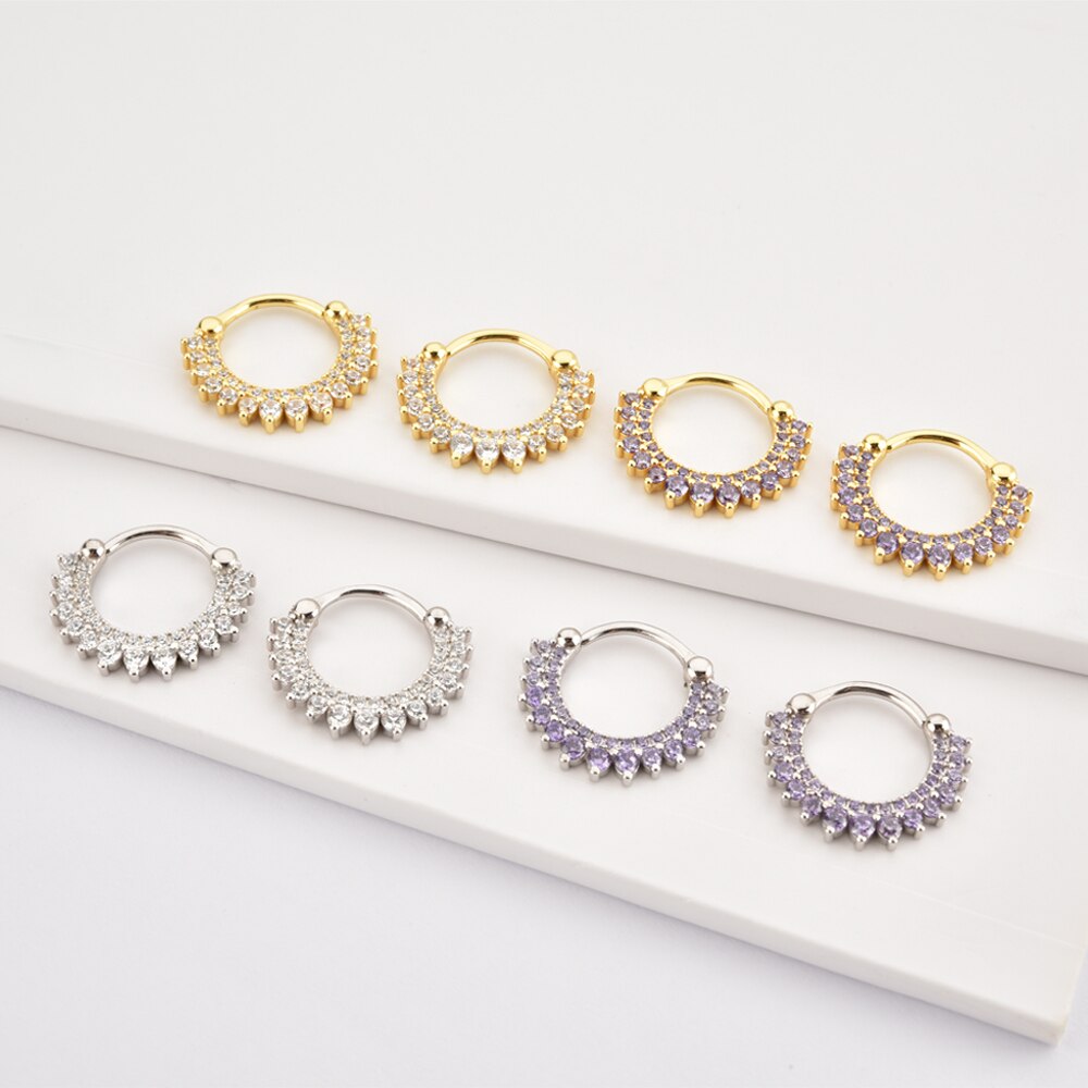 Sun Lilac Gold Hoops 