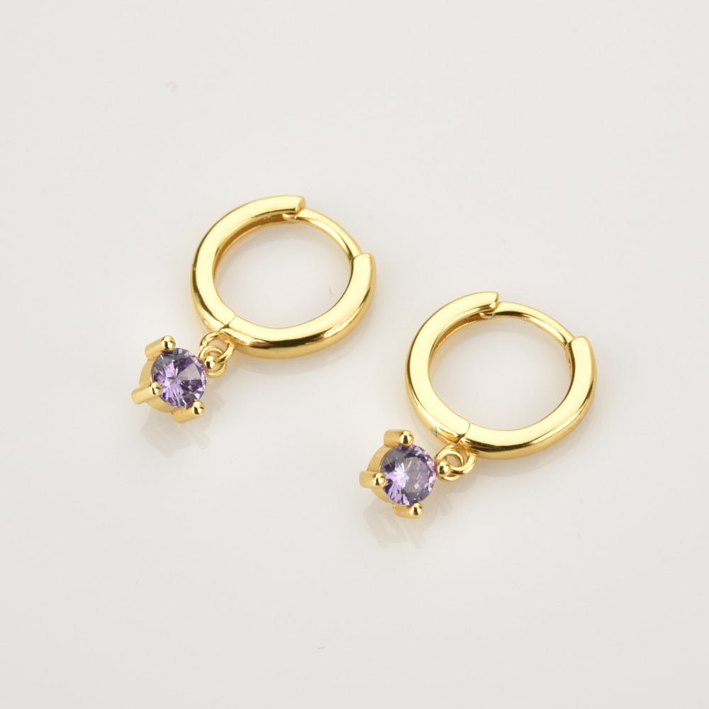 Nusa Lilac Gold Earrings 