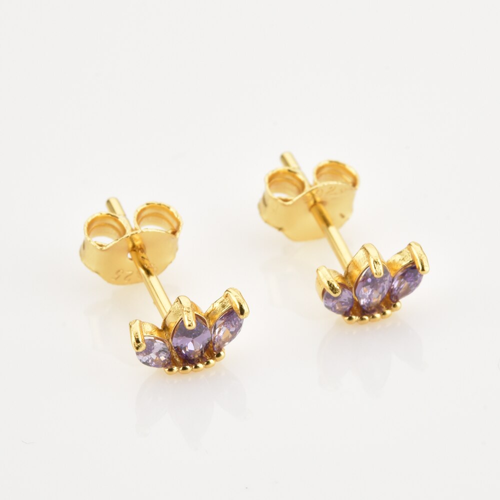 Lilac Tulip Gold Earrings 