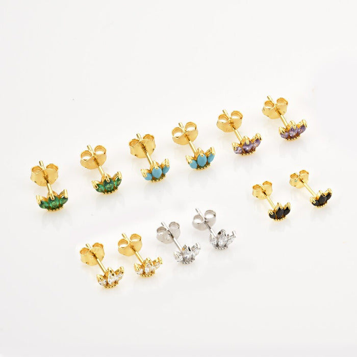 Orecchini a perno Green Tulip Oro
