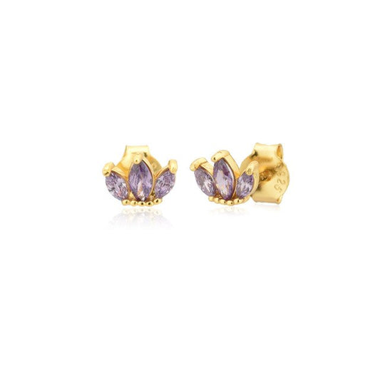 Lilac Tulip Gold Earrings 