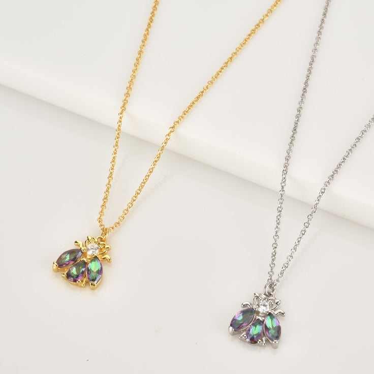 Gold Beetle Necklace 