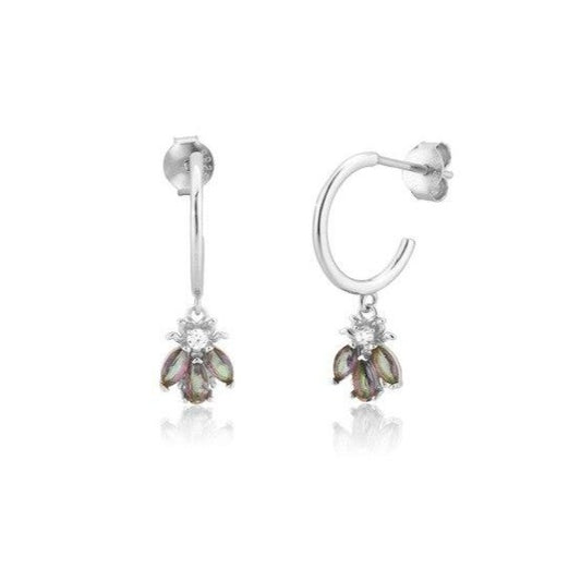 Silver Beetle Earrings 