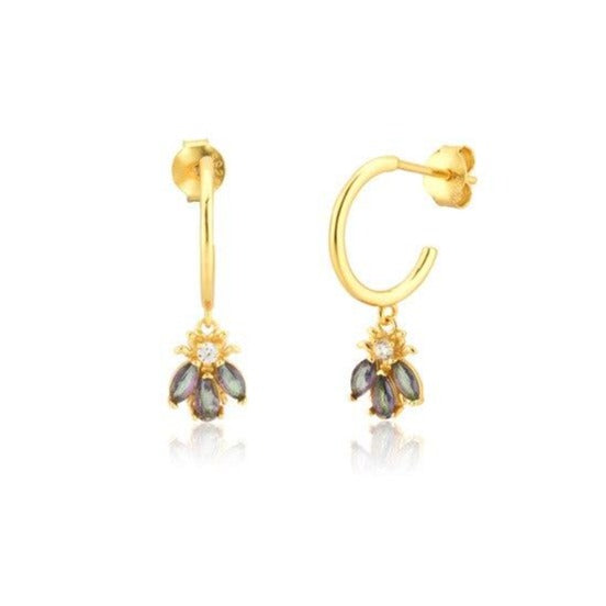 Gold Beetle Earrings