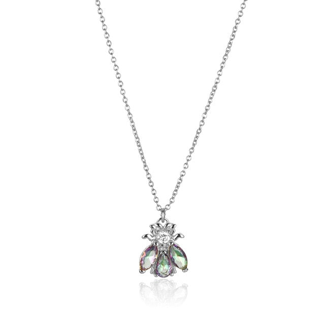 Silver Beetle Necklace 