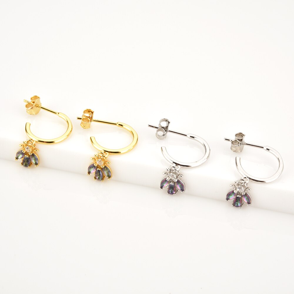 Gold Beetle Earrings