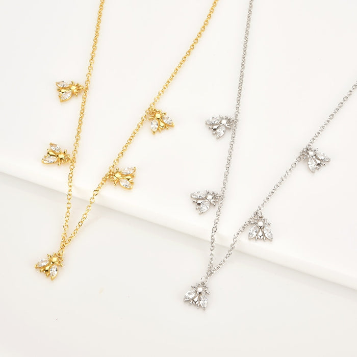 Silver White Beetle Choker 