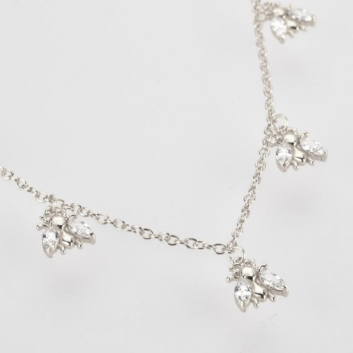 Silver White Beetle Choker 