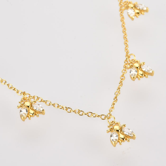 White Beetle Choker Gold 