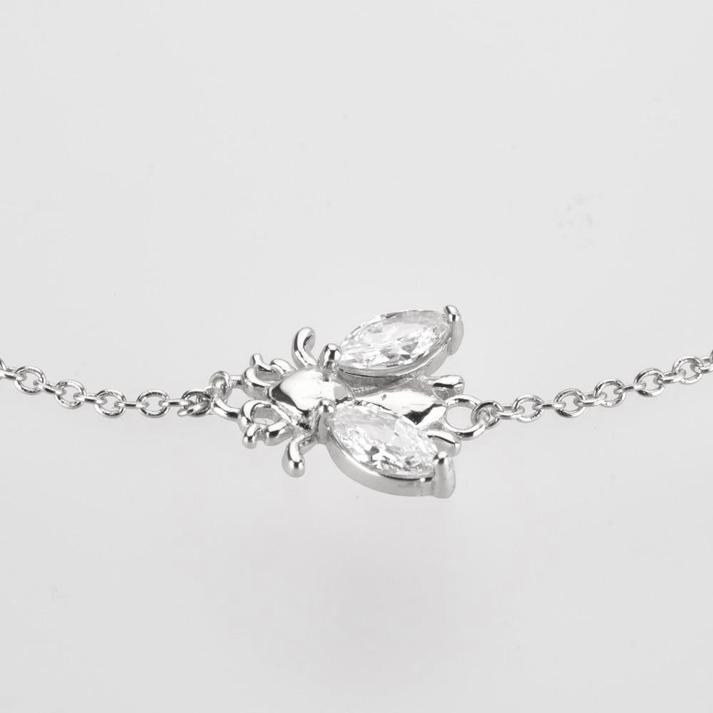 White Beetle Silver Bracelet 