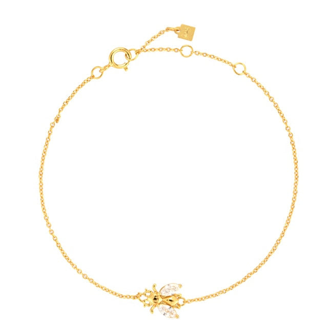 White Beetle Gold Bracelet 