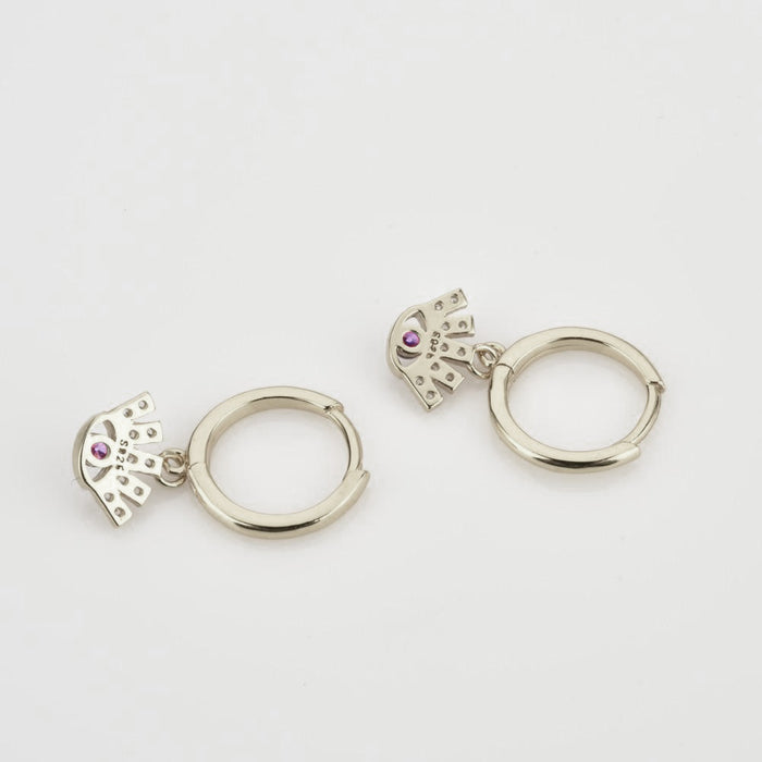Lila Eyes Silver Hoops 
