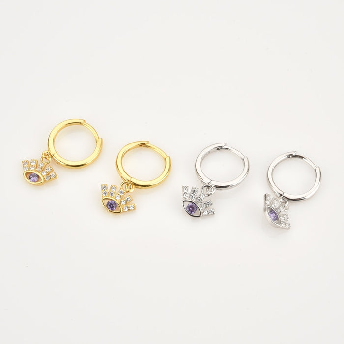 Lila Eyes Silver Hoops 