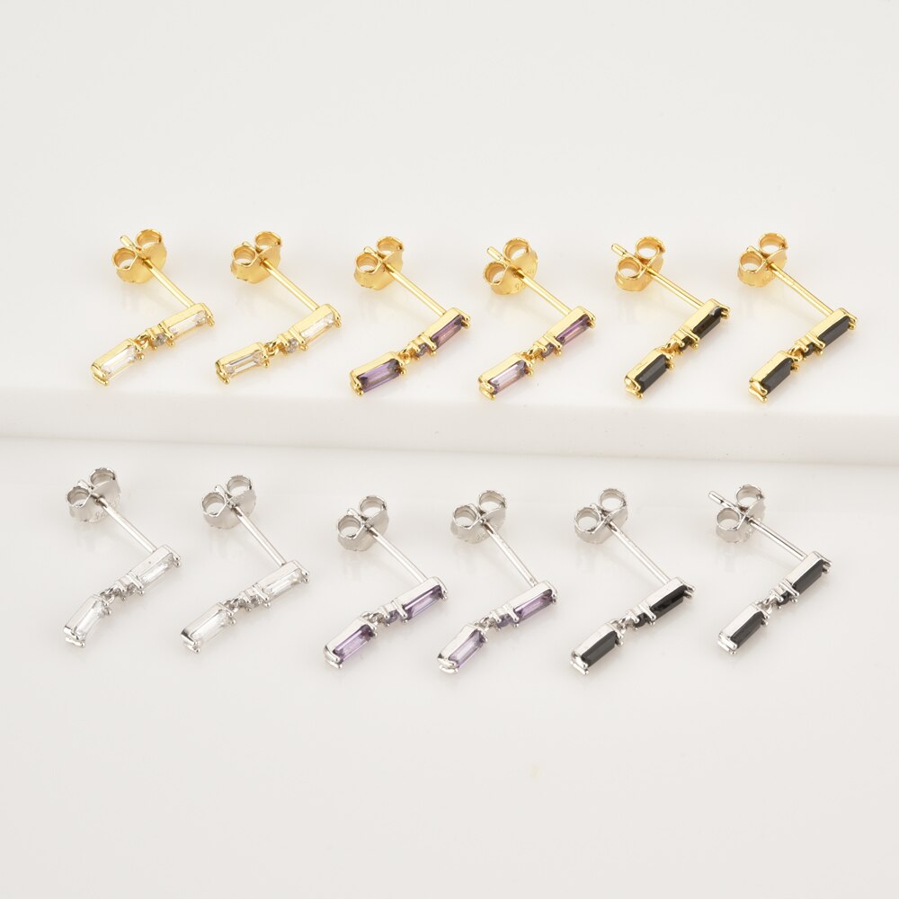 Vinni Black Silver Earrings 