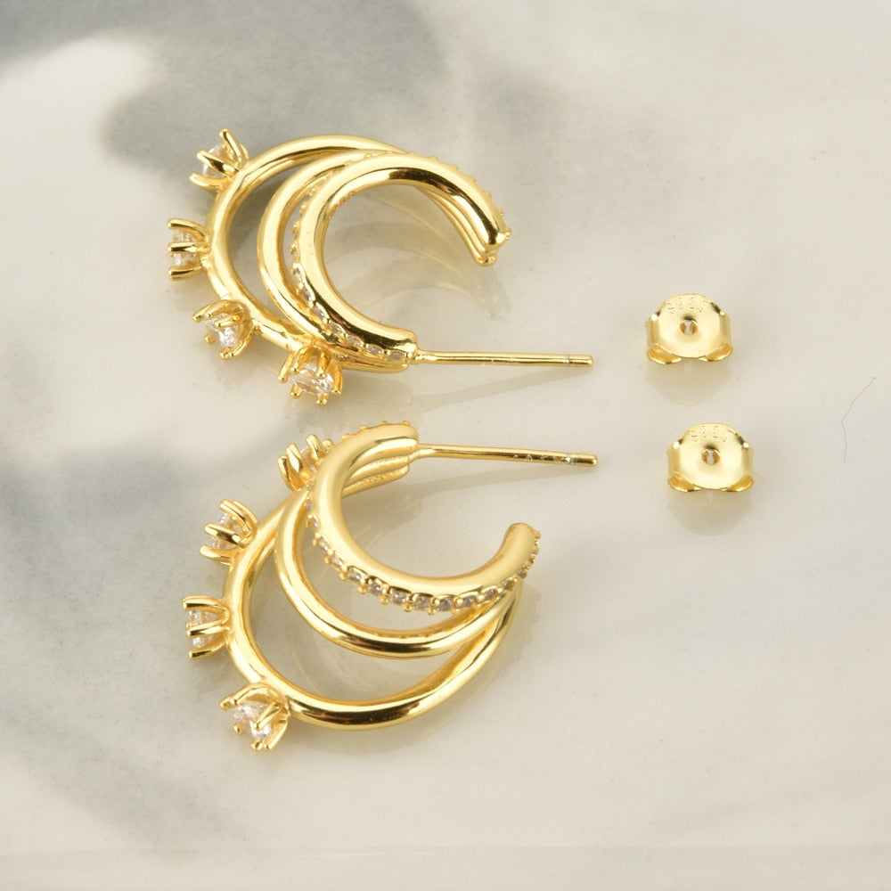 Gallant Black Gold Hoops 