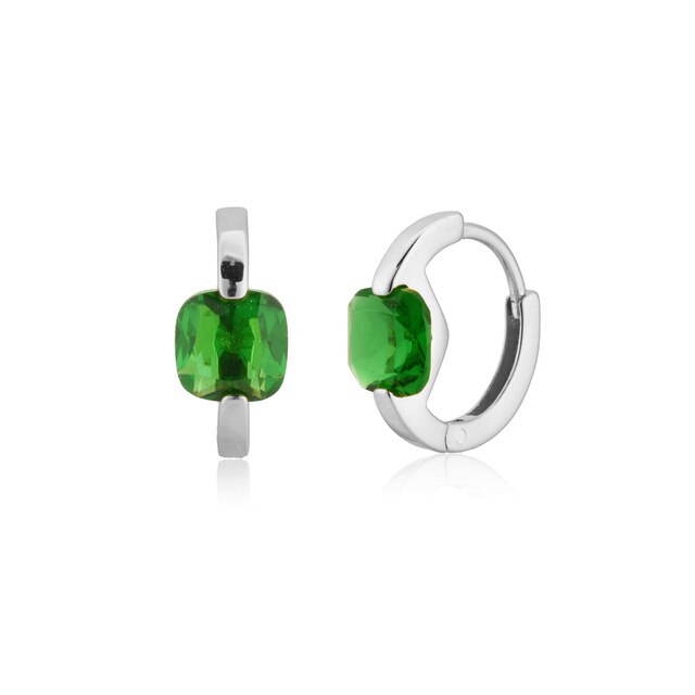 Meg Green Silver Earrings 