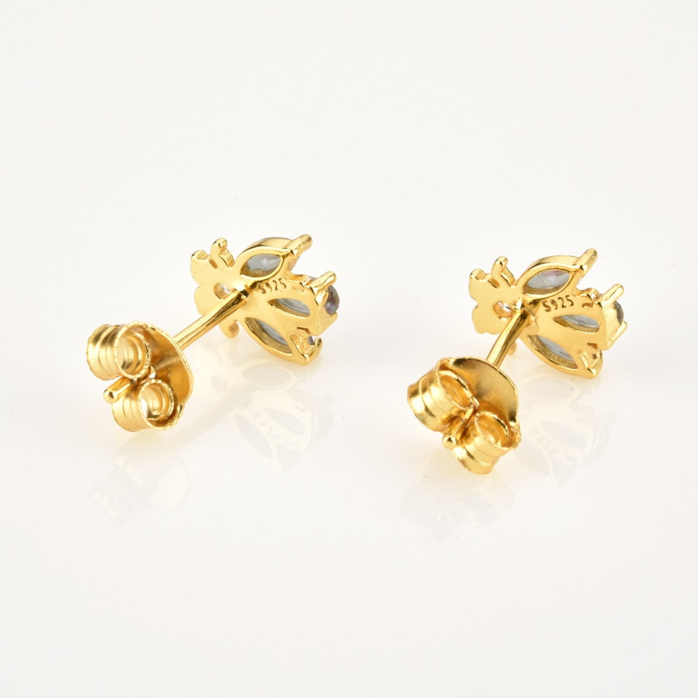 Gold Beetle Earrings 