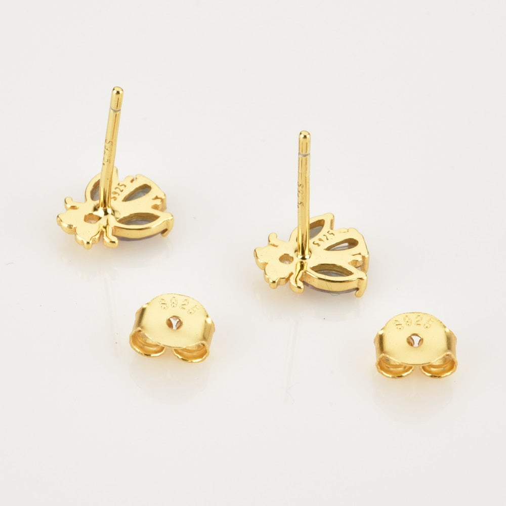 Gold Beetle Earrings 