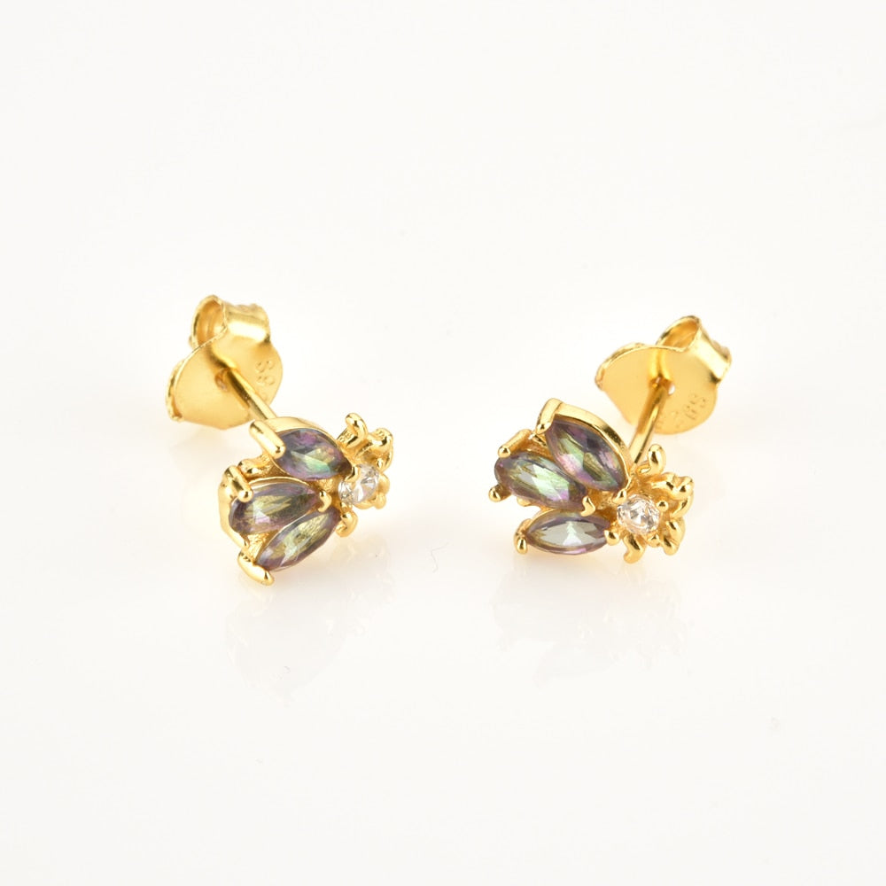 Gold Beetle Earrings 