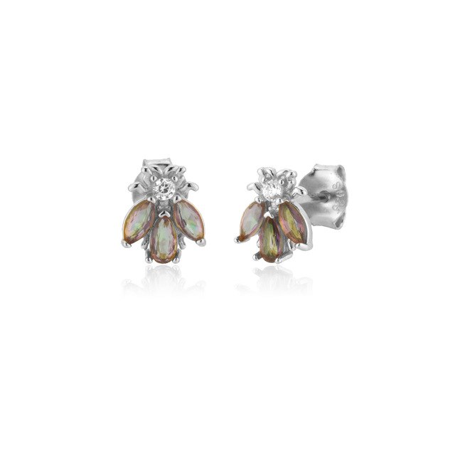 Pendientes Beetle Plata