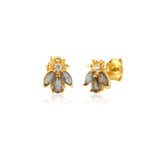 Gold Beetle Earrings 