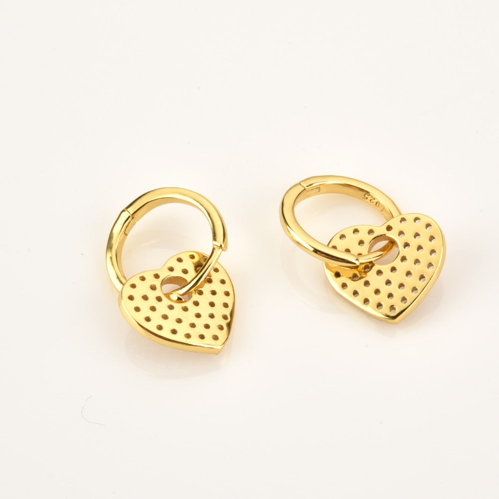 Gold Shiny Love Earrings 