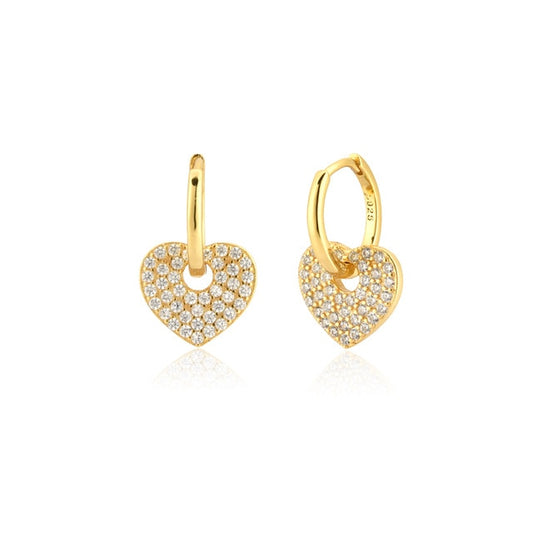 Gold Shiny Love Earrings 