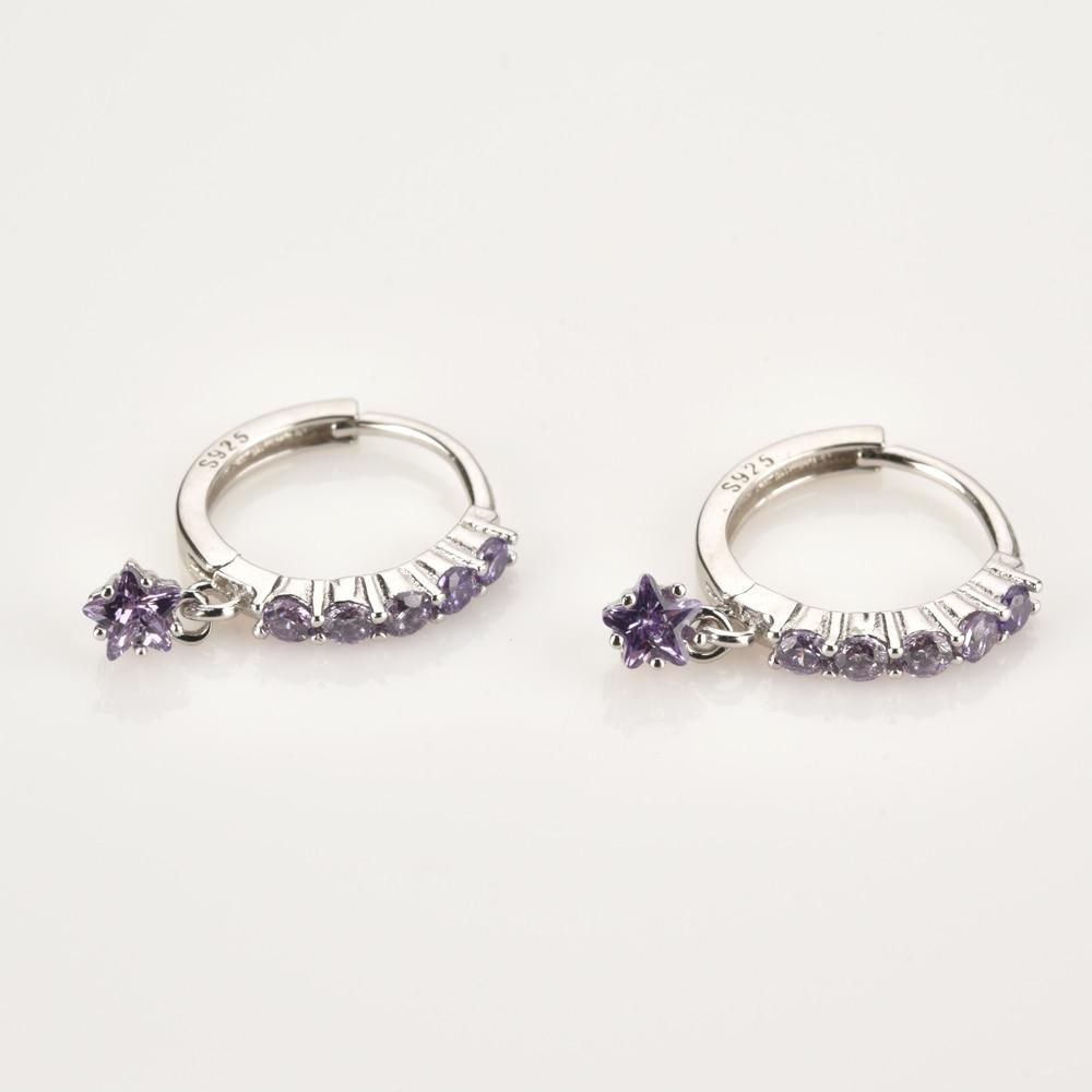 Destiny Lilac Silver Hoops 