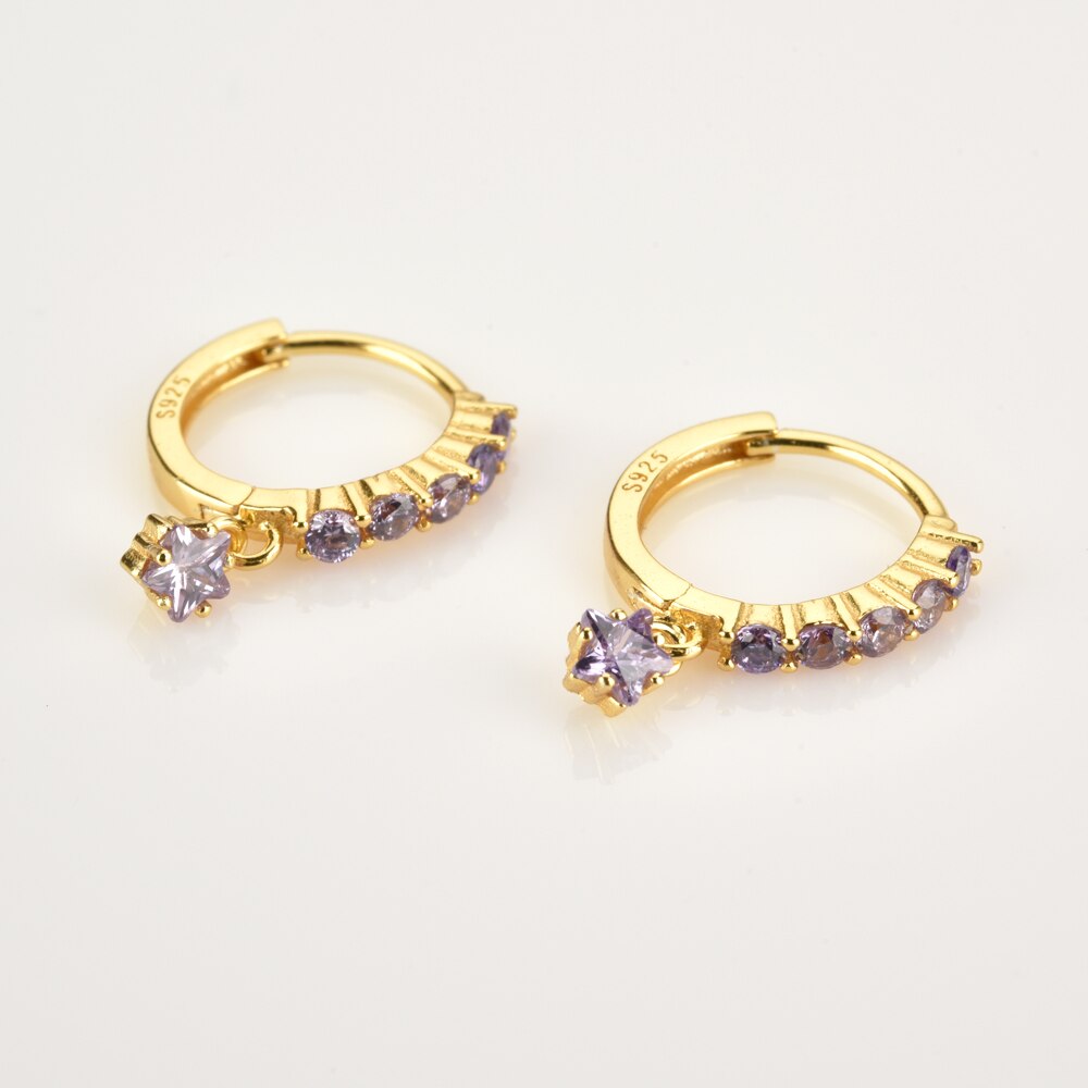 Destiny Lilac Gold Hoops 