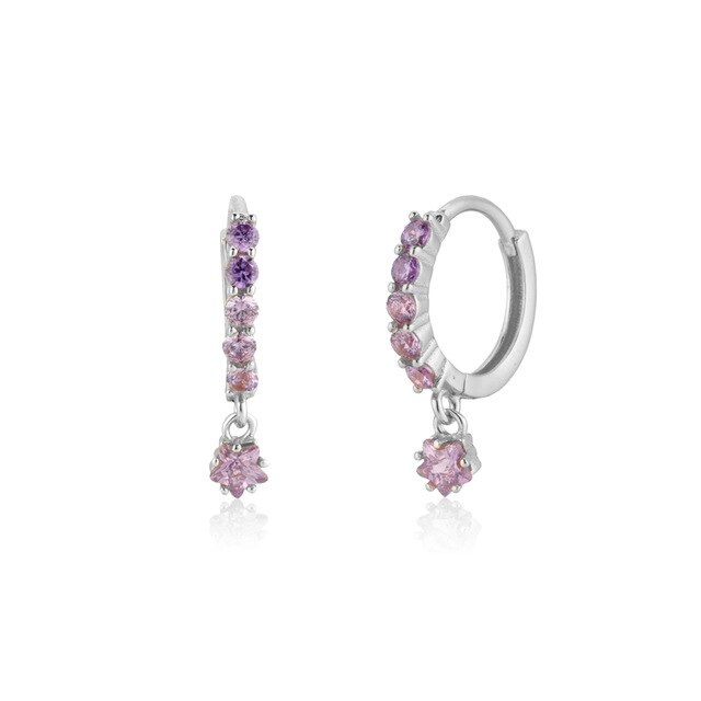 Destiny Lilac Silver Hoops 