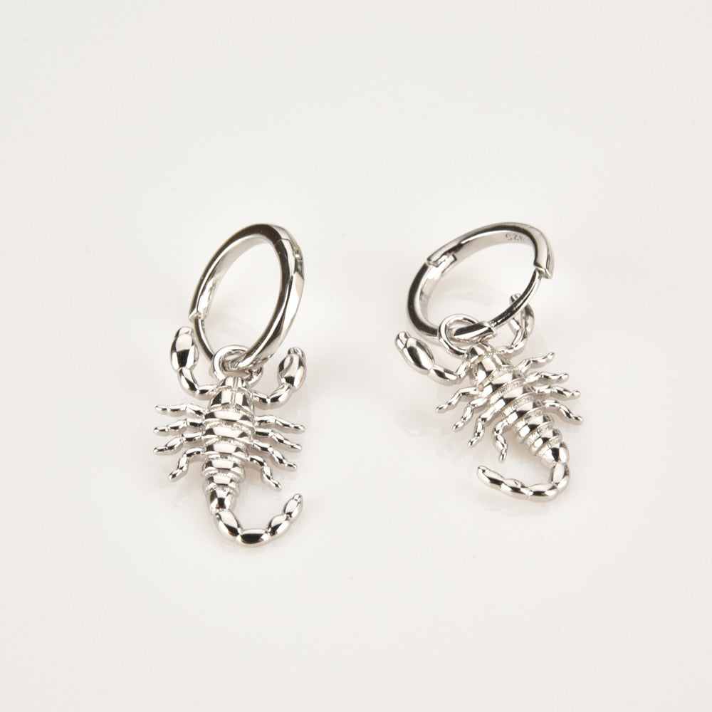 Silver Scorpion Earrings 