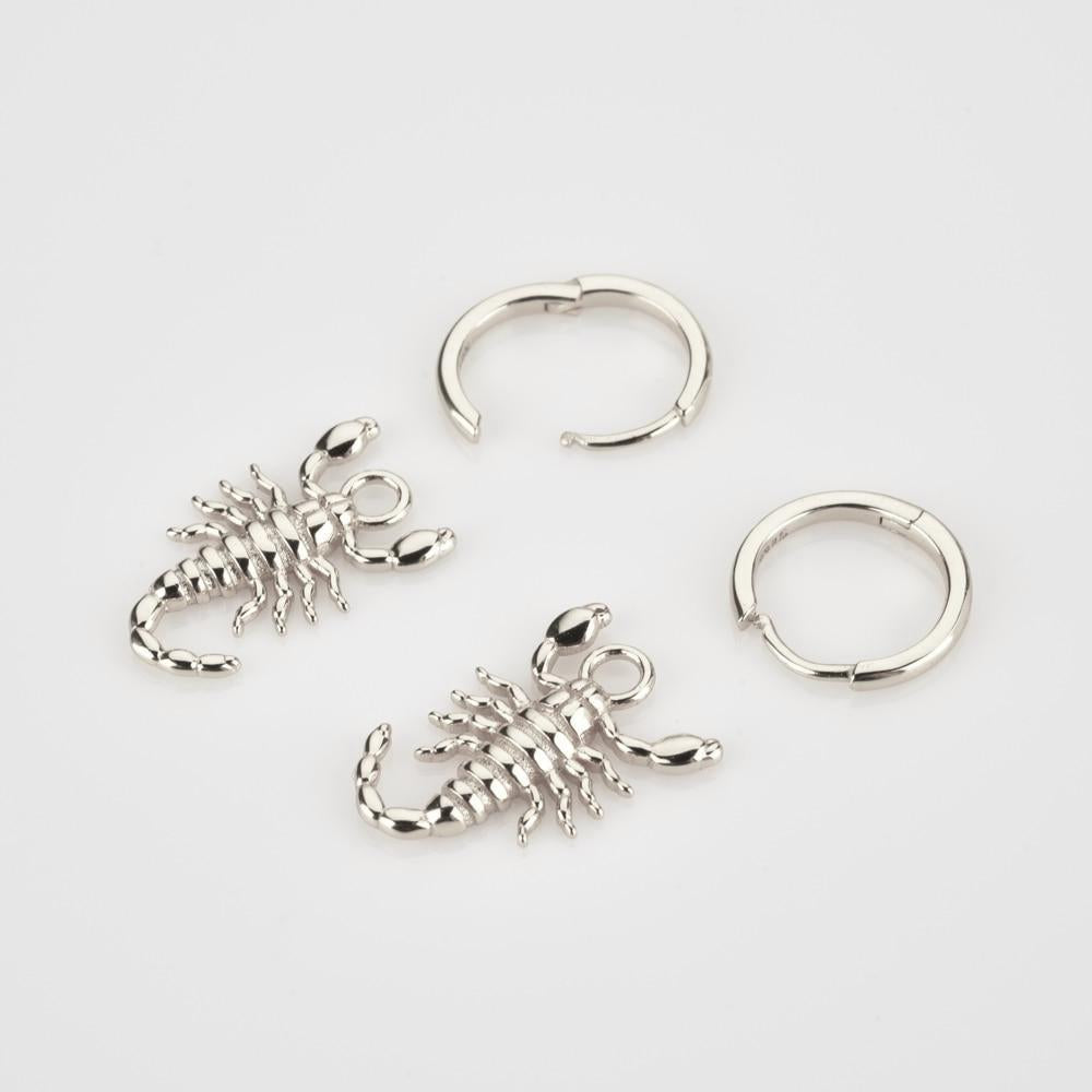 Silver Scorpion Earrings 