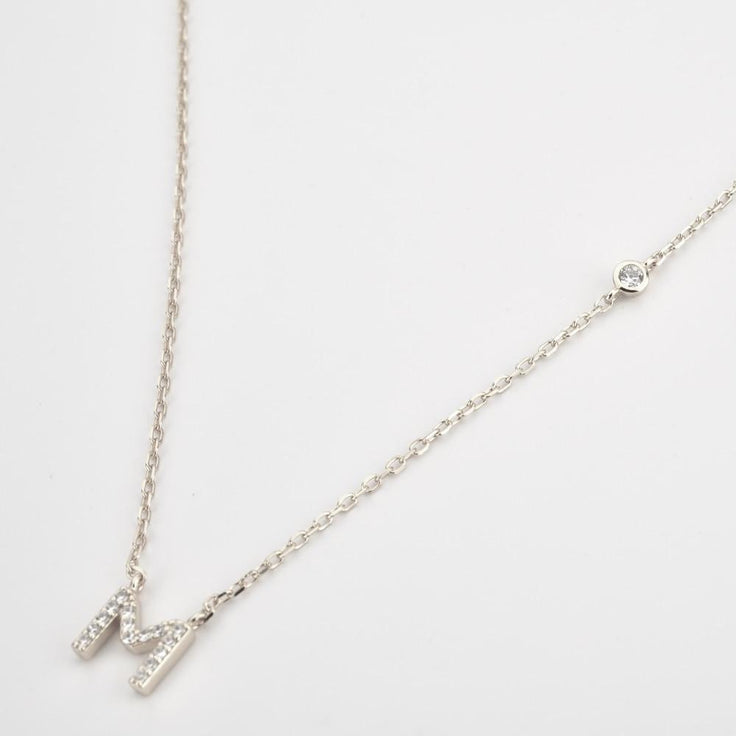 Silver Initial Shiny Necklace 