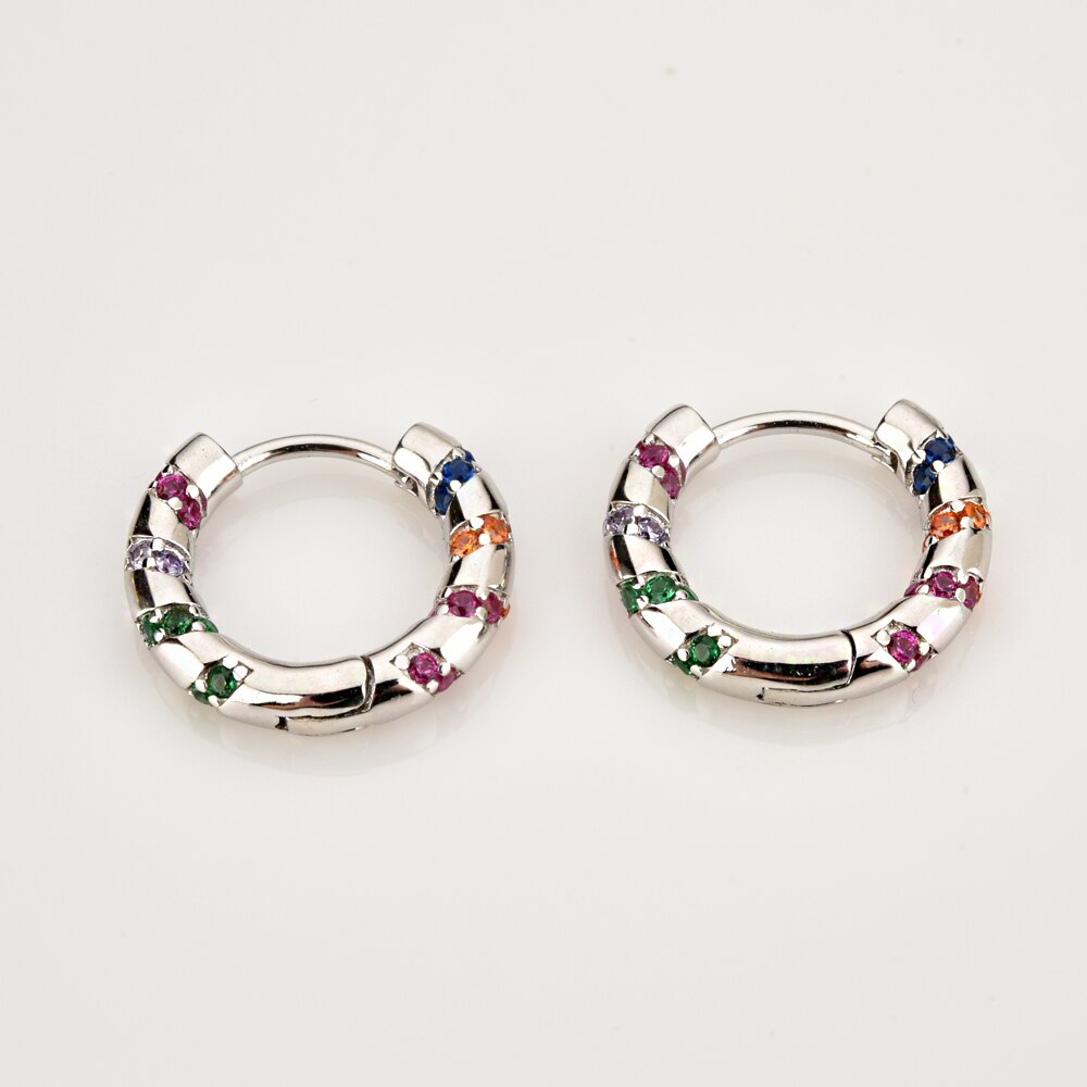 Colorful Neila Silver Hoops 