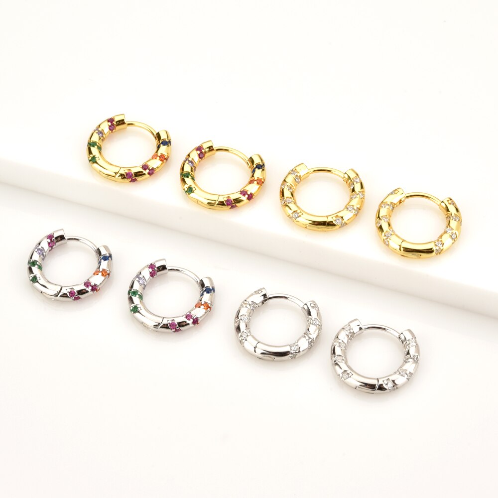 Colorful Neila Silver Hoops 