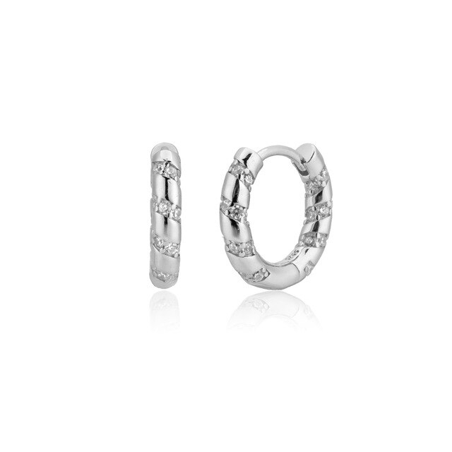 White Neila Silver Hoops 