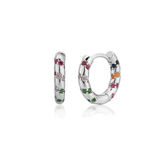 Colorful Neila Silver Hoops 