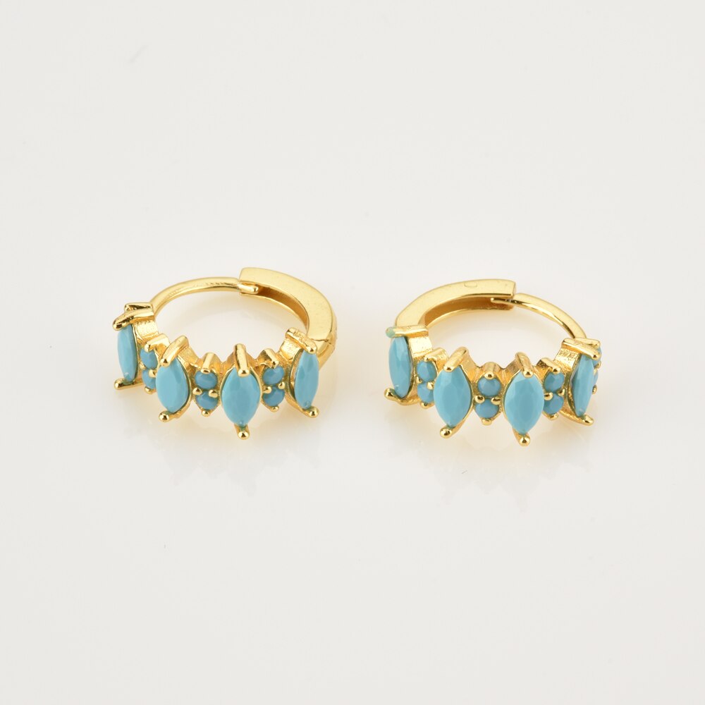 Irina Aquamarine Gold Earrings 