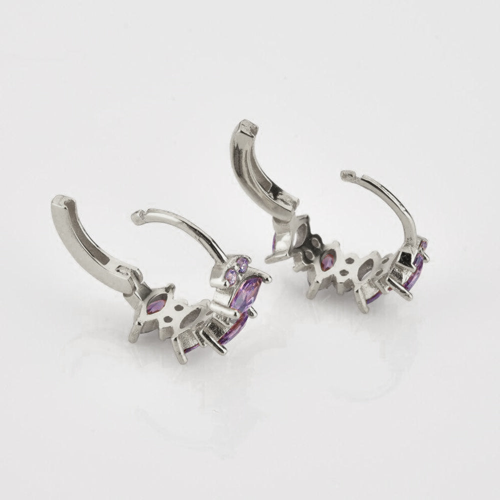 Irina White Silver Earrings 