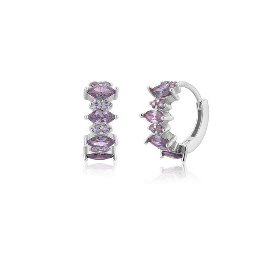 Silver Lilac Irina Hoops 