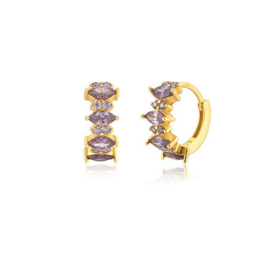 Irina Lilac Gold Earrings 