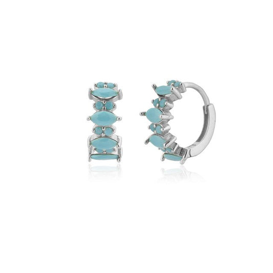 Silver Aquamarine Irina Earrings 
