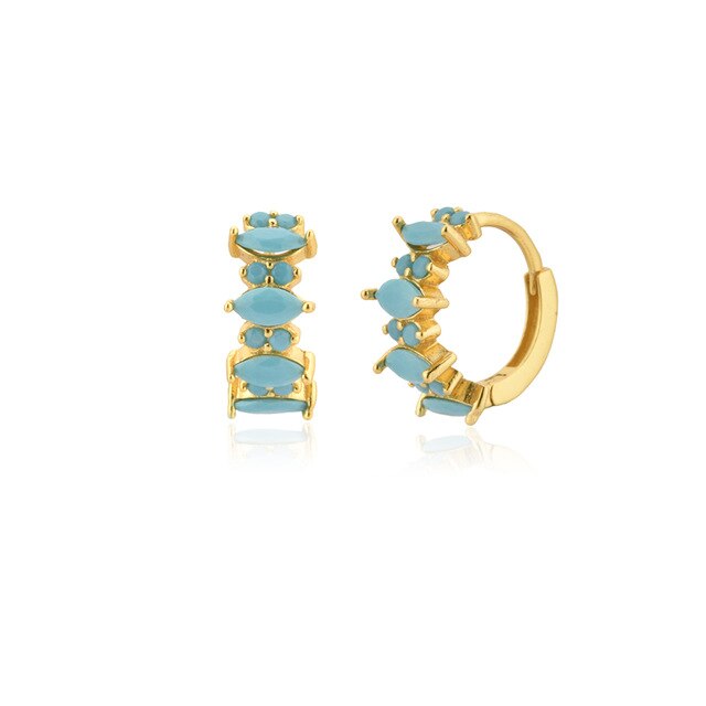 Irina Aquamarine Gold Earrings 